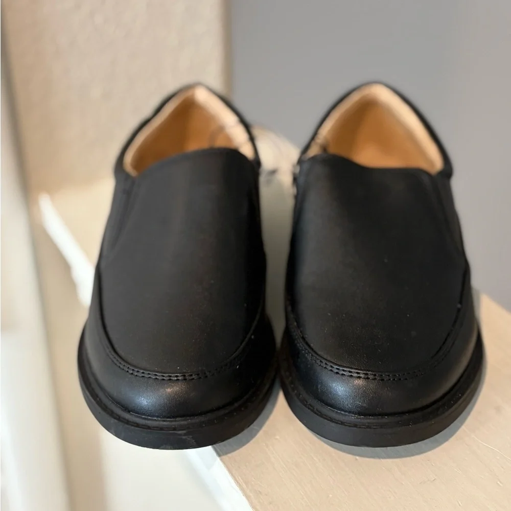 New Kids' Landyn Slip-On Dress Shoes - Cat & Jack Black Big Kid Sz 4